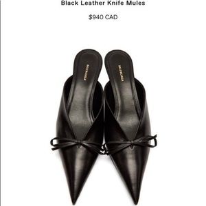 BNWT BALENCIAGA BLACK LEATHER KNIFE MULES